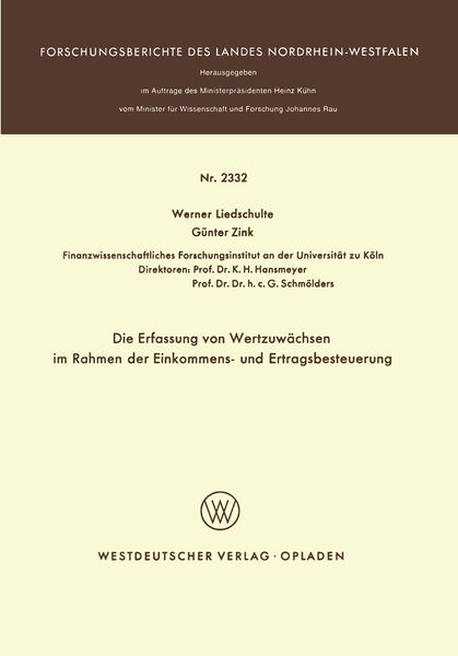 Produktbild: Die Erfassung von Wertzuw&auml;chsen im Rahmen der Einkommens- und Ertragsbesteuerung