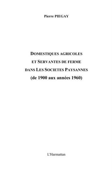 Produktbild: Domestiques agricoles et servantes de fe