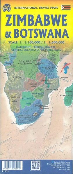 Produktbild: Botswana / Zimbabwe Travel Map 1:1500000