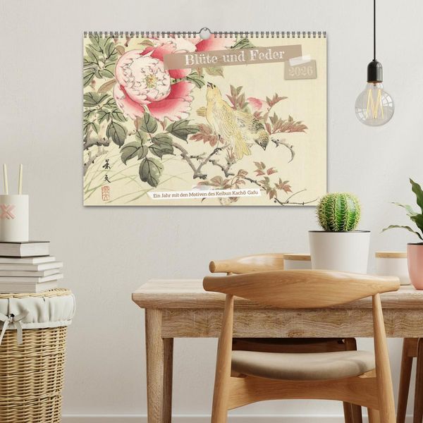 Produktbild: Bl&uuml;te und Feder (Wandkalender 2026 DIN A3 quer), CALVENDO Monatskalender