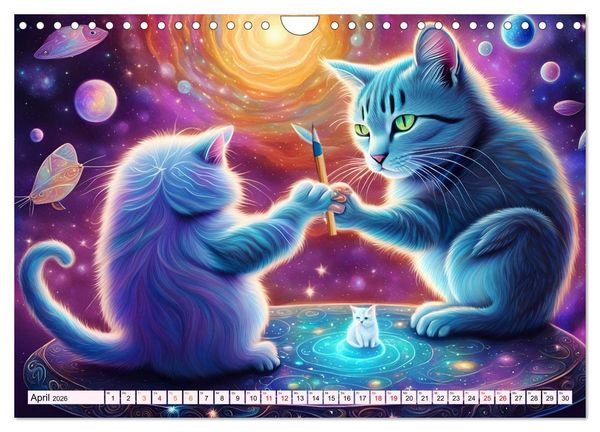 Produktbild: Katzen Schnurrige K&uuml;nstler (Wandkalender 2026 DIN A4 quer), CALVENDO Monatskalender