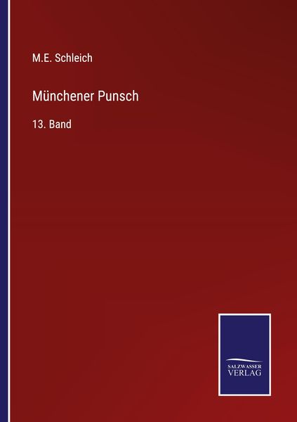 Münchener Punsch, Taschenbuch von M. E. Schleich, Outlook, 9783375111045