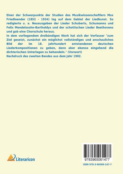 Produktbild: Das deutsche Lied im 18. Jahrhundert