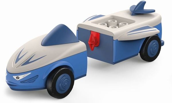 Produktbild: SIKU 0107 - Toddys, Mike Moby, Spielzeugauto mit Spielfigur, blau/grau