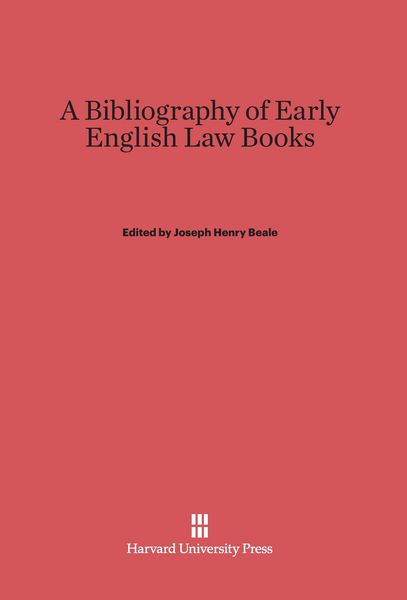 Produktbild: A Bibliography of Early English Law Books