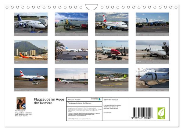 Produktbild: Flugzeuge im Auge der Kamera (Wandkalender 2026 DIN A4 quer), CALVENDO Monatskalender