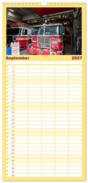 Produktbild: Familienplaner 2027 - Feuerwehr New York - Heart of the City mit 5 Spalten (Wandkalender, 21 x 45 cm) CALVENDO