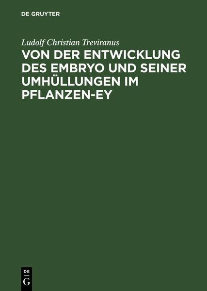 Produktbild: Von der Entwicklung des Embryo und seiner Umh&uuml;llungen im Pflanzen-Ey
