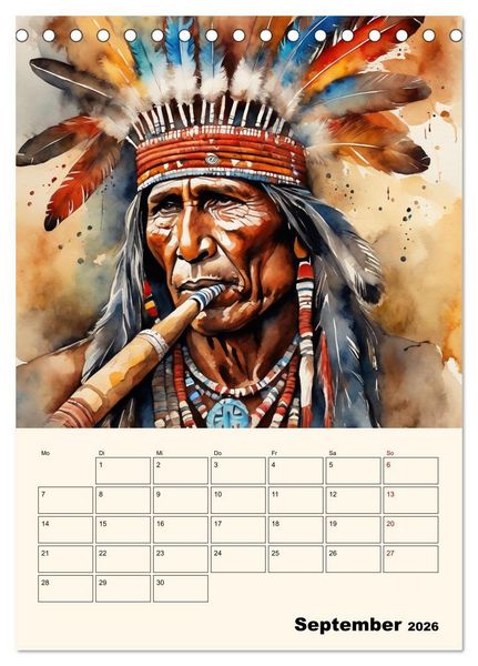 Produktbild: Indianische Kultur (Tischkalender 2026 DIN A5 hoch), CALVENDO Monatskalender
