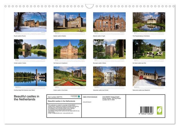 Produktbild: Beautiful castles in the Netherlands (Wall Calendar 2026 DIN A3 landscape), CALVENDO 12 Month Wall Calendar