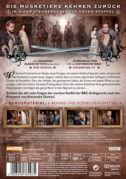 Produktbild: Die Musketiere - Die komplette zweite Staffel [4 DVDs]
