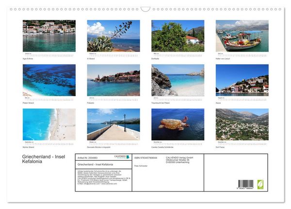 Produktbild: Griechenland - Insel Kefalonia (Wandkalender 2026 DIN A2 quer), CALVENDO Monatskalender