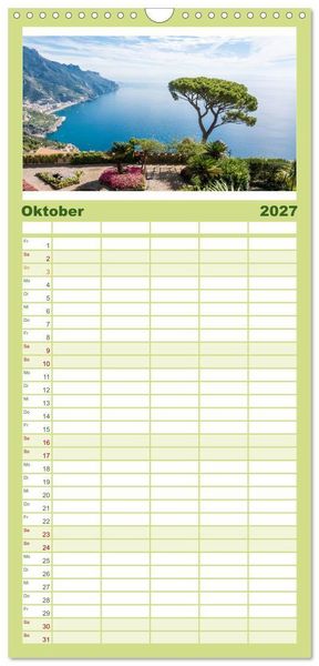Produktbild: Familienplaner 2027 - Steilk&uuml;sten Europas mit 5 Spalten (Wandkalender, 21 x 45 cm) CALVENDO