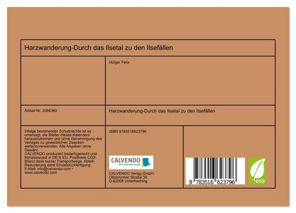Produktbild: Harzwanderung-Durch das Ilsetal zu den Ilsef&auml;llen (Tischkalender 2026 DIN A5 quer), CALVENDO Monatskalender