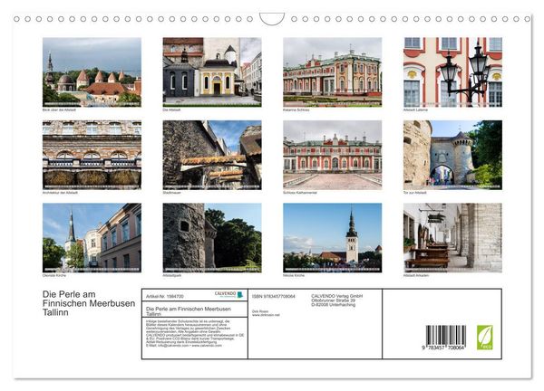 Produktbild: Die Perle am Finnischen Meerbusen Tallinn (Wandkalender 2026 DIN A3 quer), CALVENDO Monatskalender