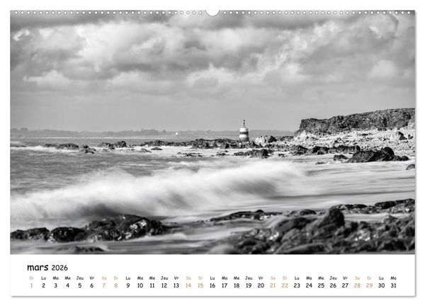 Produktbild: Terres de contraste &ndash; Une ann&eacute;e en monochrome (Calendrier mural 2026 DIN A2 vertical) calendrier de bureau