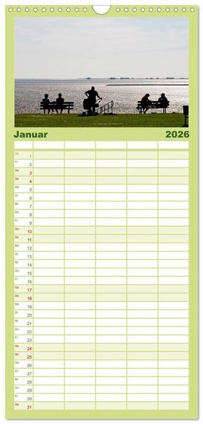 Produktbild: Familienplaner 2026 - Hallig Hooge - zwischen Himmel und Erde mit 5 Spalten (Wandkalender, 21 x 45 cm) CALVENDO