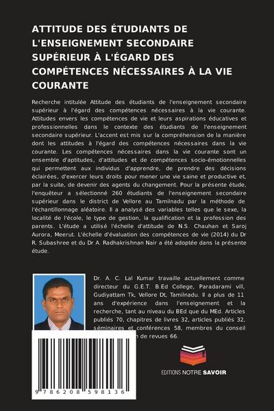 Produktbild: Attitude des &Eacute;tudiants De L'enseignement Secondaire Sup&eacute;rieur &Agrave; L'&eacute;gard des Comp&eacute;tences N&eacute;cessaires &Agrave; La Vie Courante