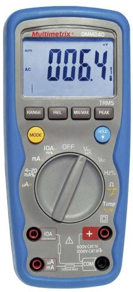 Multimetrix DMM 240 Hand-Multimeter digital Wasserdicht (IP67) CAT III 1000 V, CAT IV 600 V Anzeige (Counts): 40000