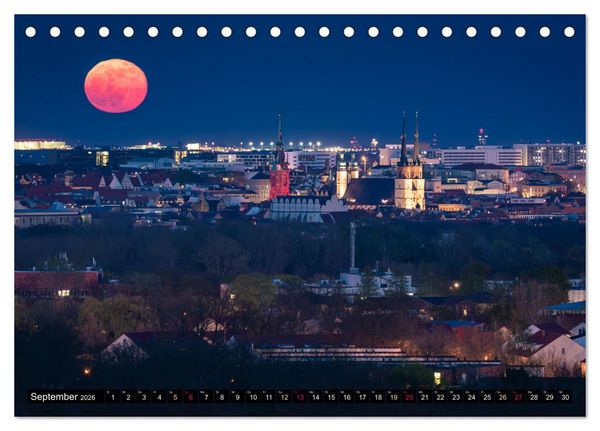 Produktbild: Halle-Luna - Monds&uuml;chtig in Halle-Saale (Tischkalender 2026 DIN A5 quer), CALVENDO Monatskalender
