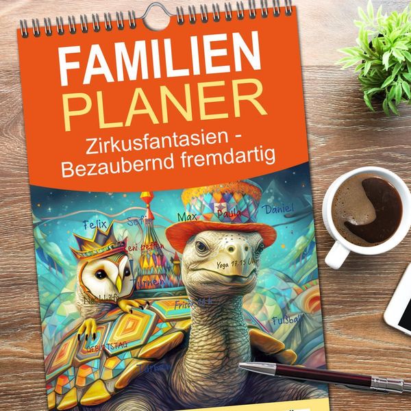 Produktbild: Familienplaner 2026 - Zirkusfantasien - Bezaubernd fremdartig mit 5 Spalten (Wandkalender, 21 x 45 cm) CALVENDO