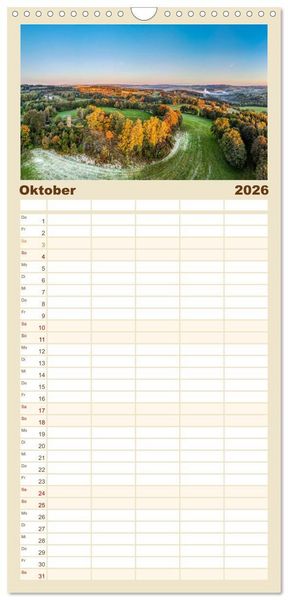 Produktbild: Familienplaner 2026 - Unser Erzgebirge von oben mit 5 Spalten (Wandkalender, 21 x 45 cm) CALVENDO
