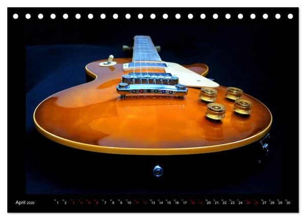 Produktbild: Rockgitarren im Blitzlicht (Tischkalender 2026 DIN A5 quer), CALVENDO Monatskalender
