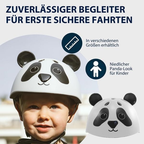 Produktbild: HUDORA 84911 - Kinderhelm Panda, Gr. 44-47, Sicherheitshelm f&uuml;r Fahrrad und Inlineskaten