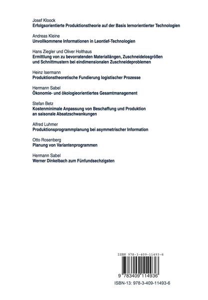 Produktbild: Planung und Steuerung von Input-Output-Systemen