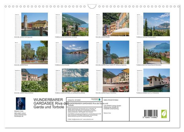Produktbild: WUNDERBARER GARDASEE Riva del Garda und Torbole (Wandkalender 2026 DIN A3 quer), CALVENDO Monatskalender