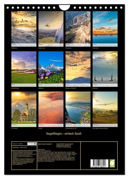 Produktbild: Segelfliegen - einfach Spa&szlig; (Wandkalender 2026 DIN A4 hoch), CALVENDO Monatskalender