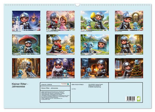 Produktbild: Kleiner Ritter - Jahresreise (Wandkalender 2027 DIN A2 quer), CALVENDO Monatskalender
