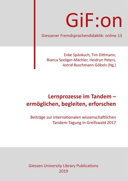 Lernprozesse im Tandem - ermöglichen, begleiten, erforschen, Taschenbuch von Enke Spänkuch, Giessen University Library Publications, 9783944682396