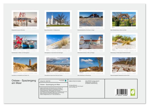 Produktbild: Ostsee - Spaziergang am Meer (hochwertiger Premium Wandkalender 2026 DIN A2 quer), Kunstdruck in Hochglanz
