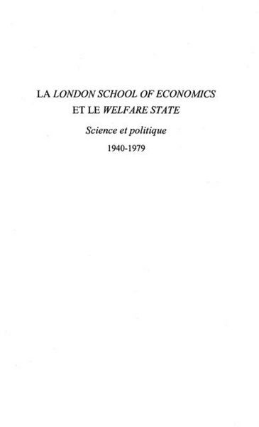 Produktbild: London school of economics et le welfare state