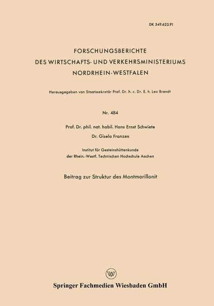 Produktbild: Beitrag zur Struktur des Montmorillonit