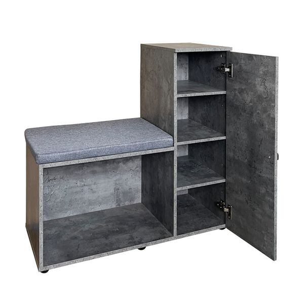Produktbild: HTI-Living Schuhschrank mit Sitzbank Thekla Betonoptik Schuhschrank mit Sitzbank Thekla Betonoptik