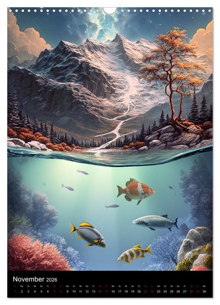 Produktbild: Die Sch&ouml;nheit unter und &uuml;ber Wasser (Wandkalender 2026 DIN A3 hoch), CALVENDO Monatskalender