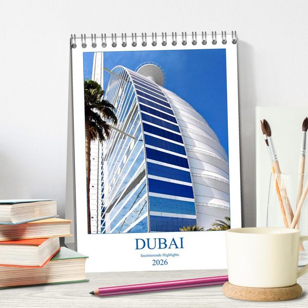 Produktbild: Dubai - faszinierende Highlights (Tischkalender 2026 DIN A5 hoch), CALVENDO Monatskalender