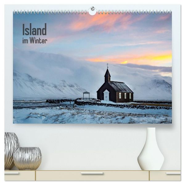 Produktbild: Island im Winter (hochwertiger Premium Wandkalender 2026 DIN A2 quer), Kunstdruck in Hochglanz