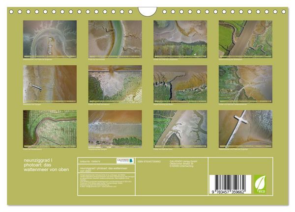 Produktbild: neunziggrad I photoart: das wattenmeer von oben (Wandkalender 2026 DIN A4 quer), CALVENDO Monatskalender