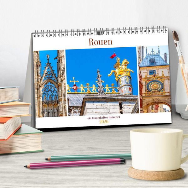 Produktbild: Rouen - ein traumhaftes Reiseziel (Tischkalender 2026 DIN A5 quer), CALVENDO Monatskalender