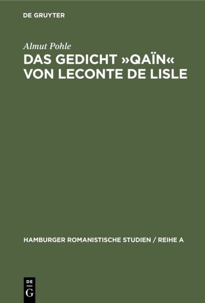 Produktbild: Das Gedicht &raquo;Qa&iuml;n&laquo; von Leconte de Lisle