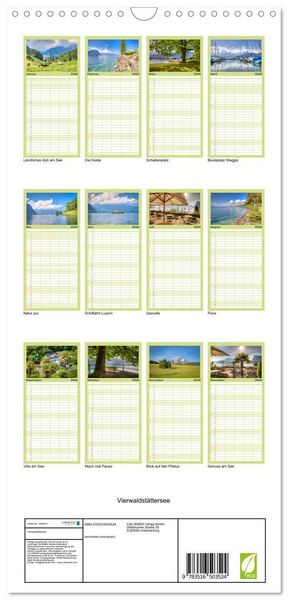 Produktbild: Familienplaner 2026 - Vierwaldst&auml;ttersee mit 5 Spalten (Wandkalender, 21 x 45 cm) CALVENDO