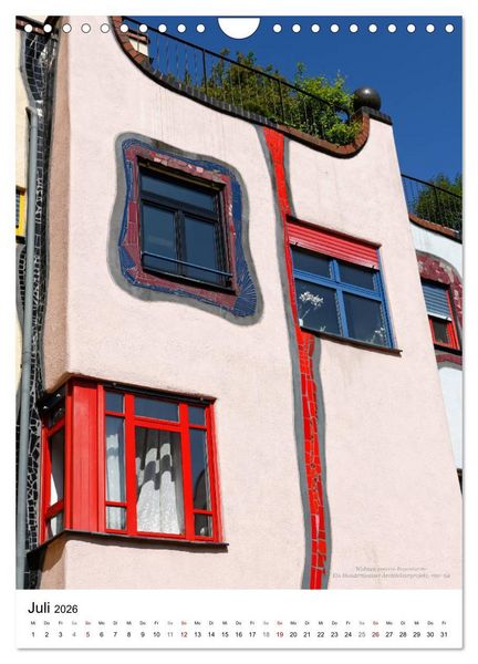 Produktbild: Wohnen unterm Regenturm - Ein Hundertwasser Architekturprojekt, 1991-94 (Wandkalender 2026 DIN A4 hoch), CALVENDO Monatskalender