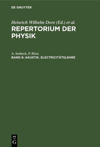 Produktbild: Akustik. Electricit&auml;tslehre