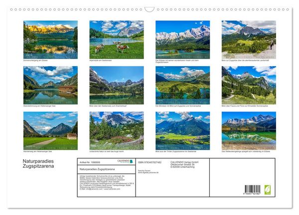 Produktbild: Naturparadies Zugspitzarena (Wandkalender 2026 DIN A2 quer), CALVENDO Monatskalender