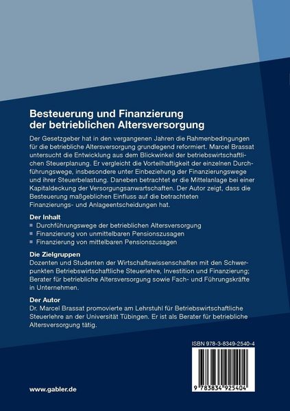 Produktbild: Besteuerung und Finanzierung der betrieblichen Altersversorgung