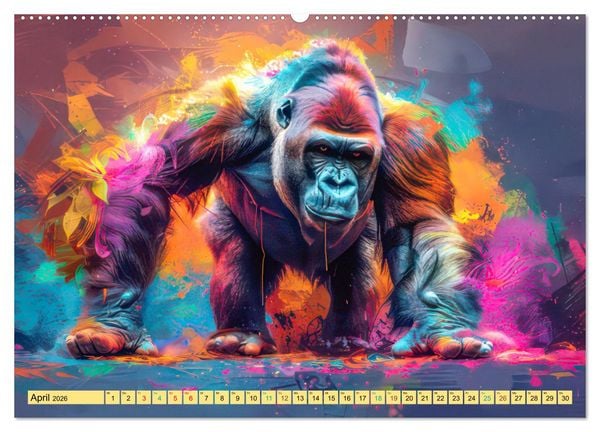 Produktbild: Tiere im Pop Art Kleid (hochwertiger Premium Wandkalender 2026 DIN A2 quer), Kunstdruck in Hochglanz