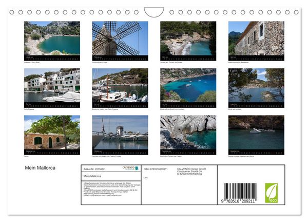 Produktbild: Mein Mallorca (Wandkalender 2026 DIN A4 quer), CALVENDO Monatskalender